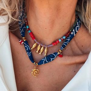 18K Gold Plated Fish Coral Pendant Necklace β Bohemian Summer Beach Jewelry Gift for Her