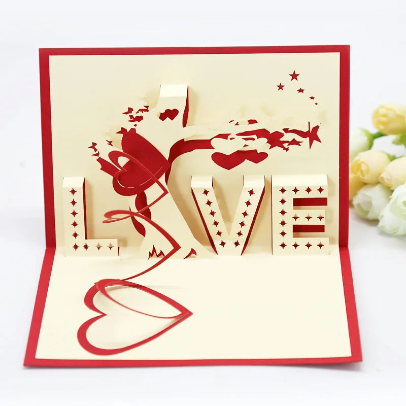 3D Pop-Up Love Card with Envelope – Handmade Greeting Card for Couples - Image 17