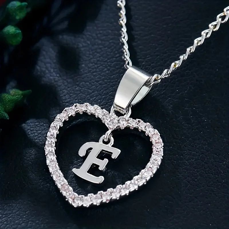Bohemian Style Heart-Shaped Letter Pendant Necklace - Image 25