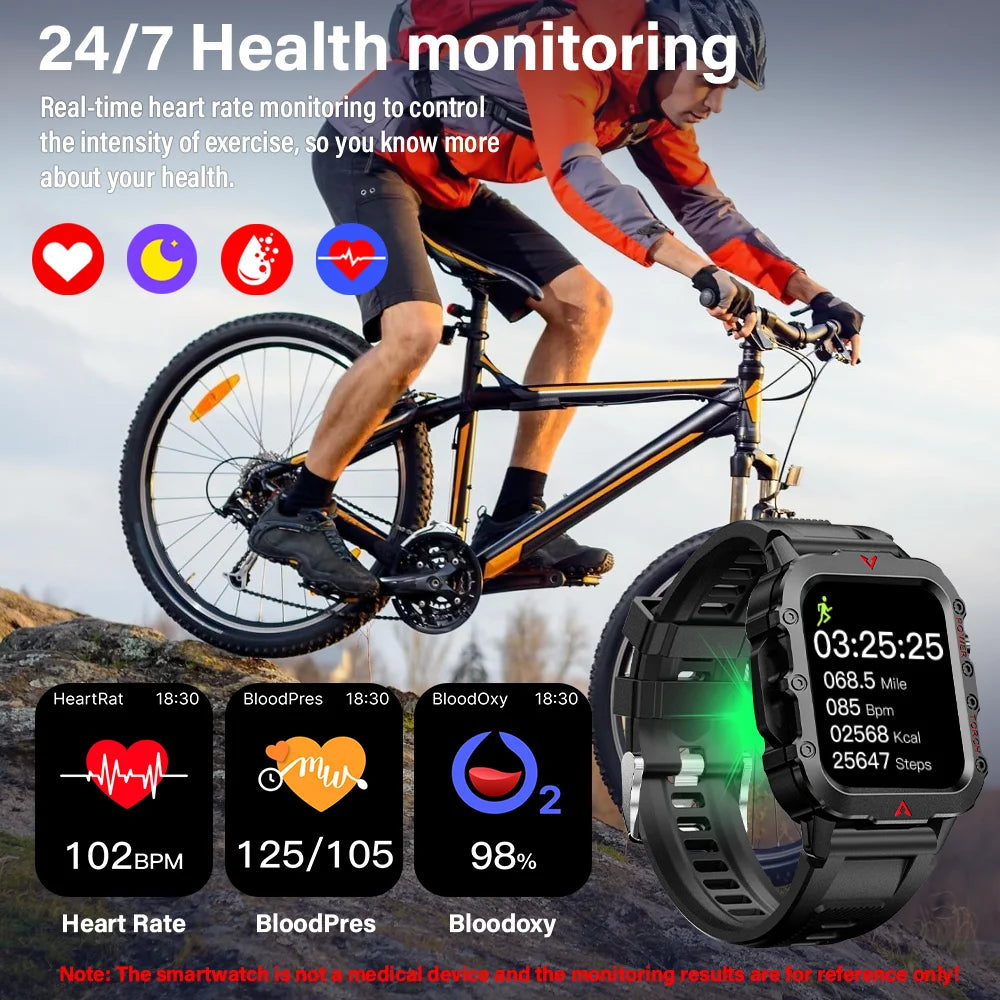 LAXASFIT Men's Sports Smart Watch – 1.71" Display, Bluetooth Calling, Blood Oxygen & LED Flashlight - Image 4