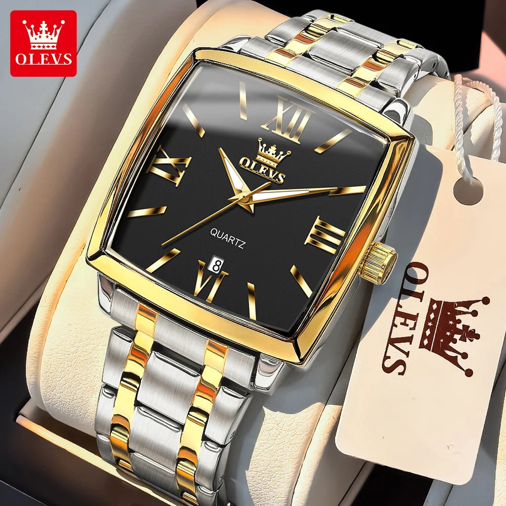 OLEVS 2969 Men’s Square Quartz Watch – Waterproof, Luminous, with Automatic Date Display - Image 7