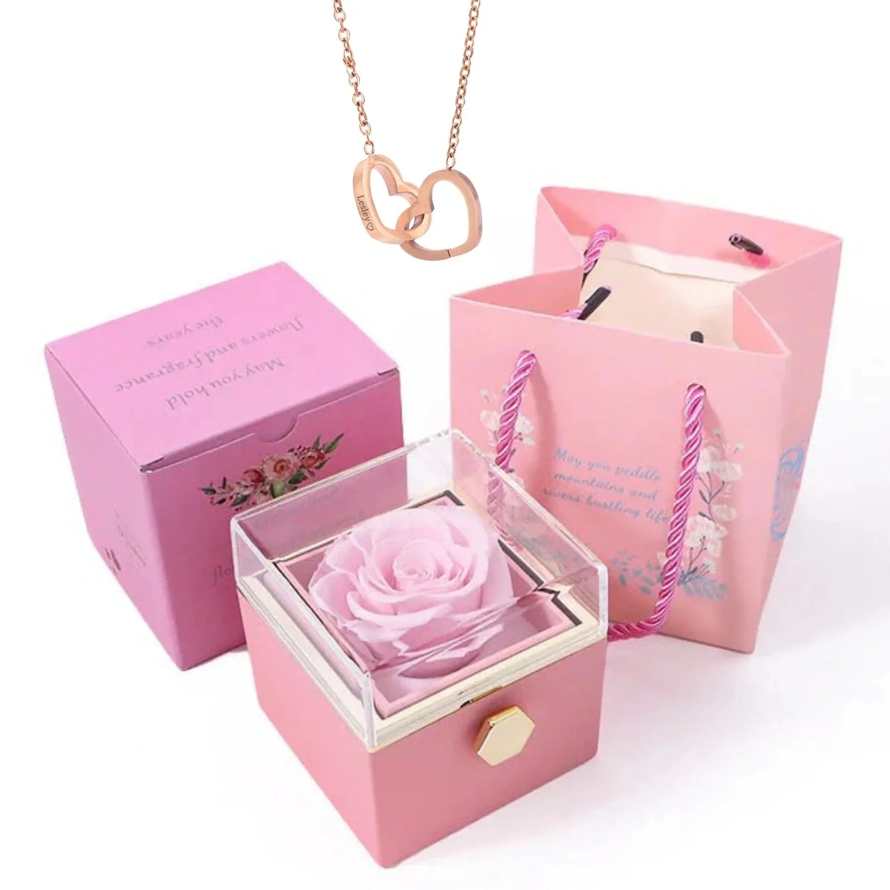 PolishedPlus™ Custom Heart Name Necklace + Rotating Rose Box - Image 14