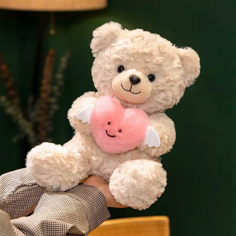 25cm Cute Angel Holding Heart Little Bear Plush Doll – Romantic Valentine’s Day Gift - Image 2