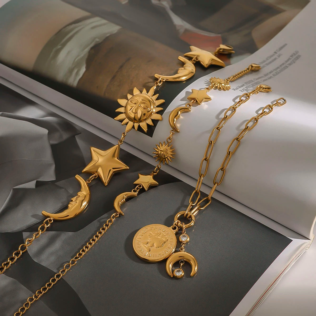 Uworld Beach Ocean Star & Moon Bracelet – Stainless Steel Stackable Jewelry Gift for Her - Image 5