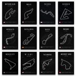 ROSHK F1 World Race Track Canvas Print – Modern Wall Art Poster for Racing Fans