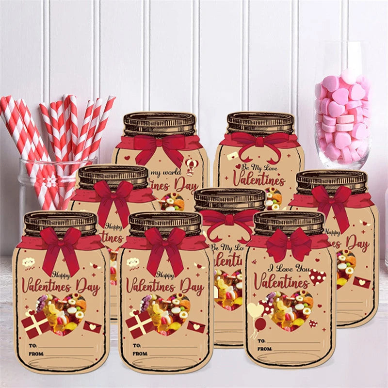 25pcs Valentine’s Day Greeting Cards – Romantic Handmade Postcards with 6 Designs - Image 3