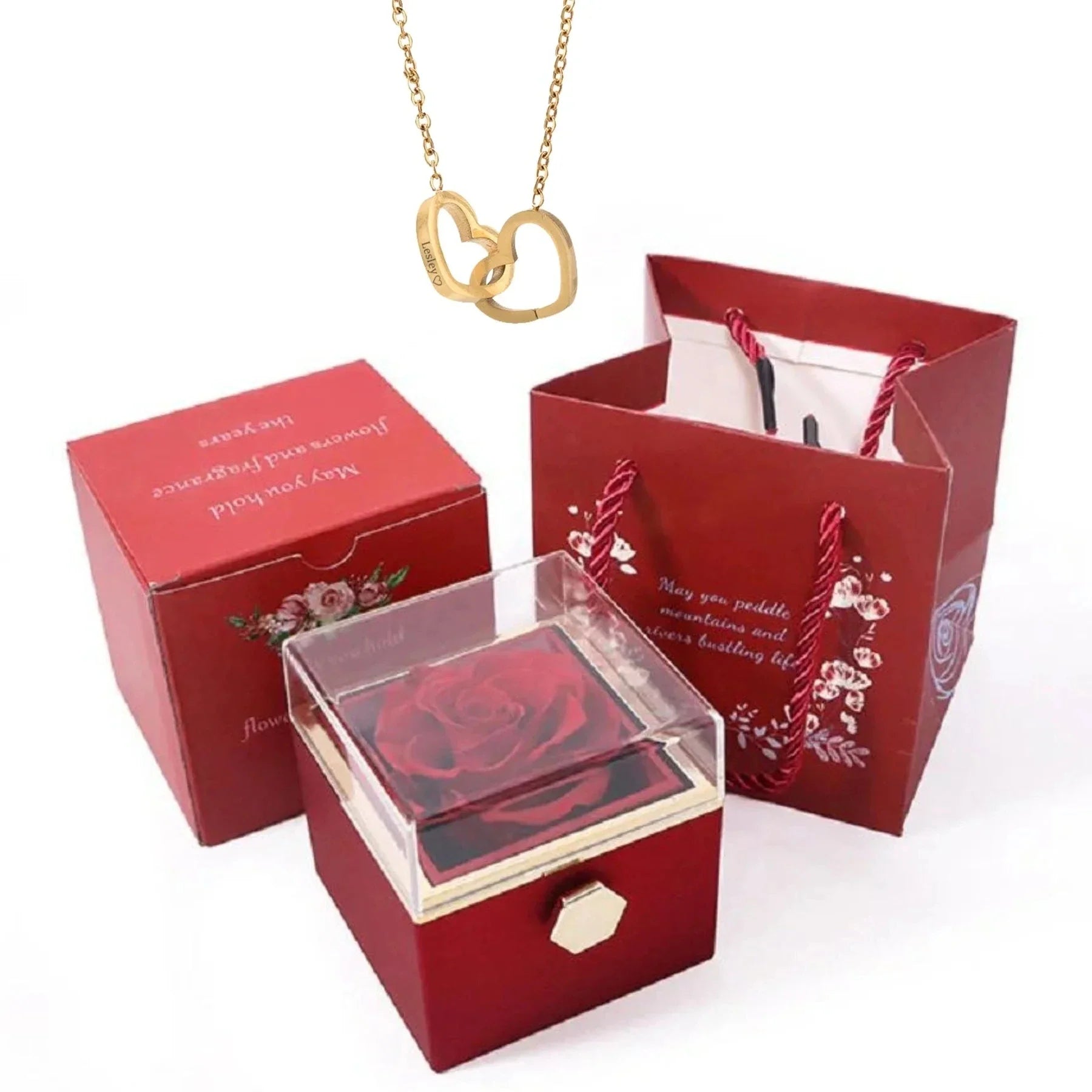 PolishedPlus™ Custom Heart Name Necklace + Rotating Rose Box - Image 13