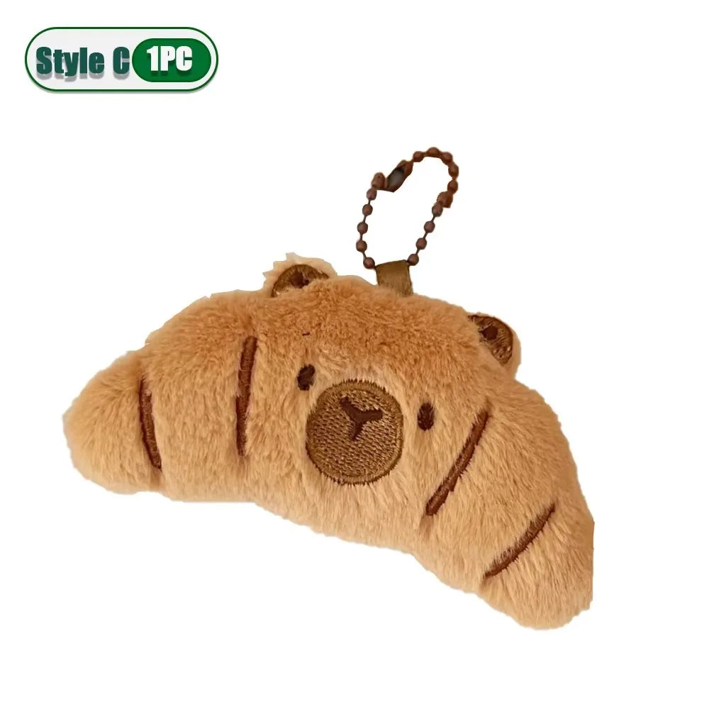 1–10PCS Gourmet Capybara Plush Pendant – Cute Cartoon Doll for Bags, Decor & Gifts - Image 26