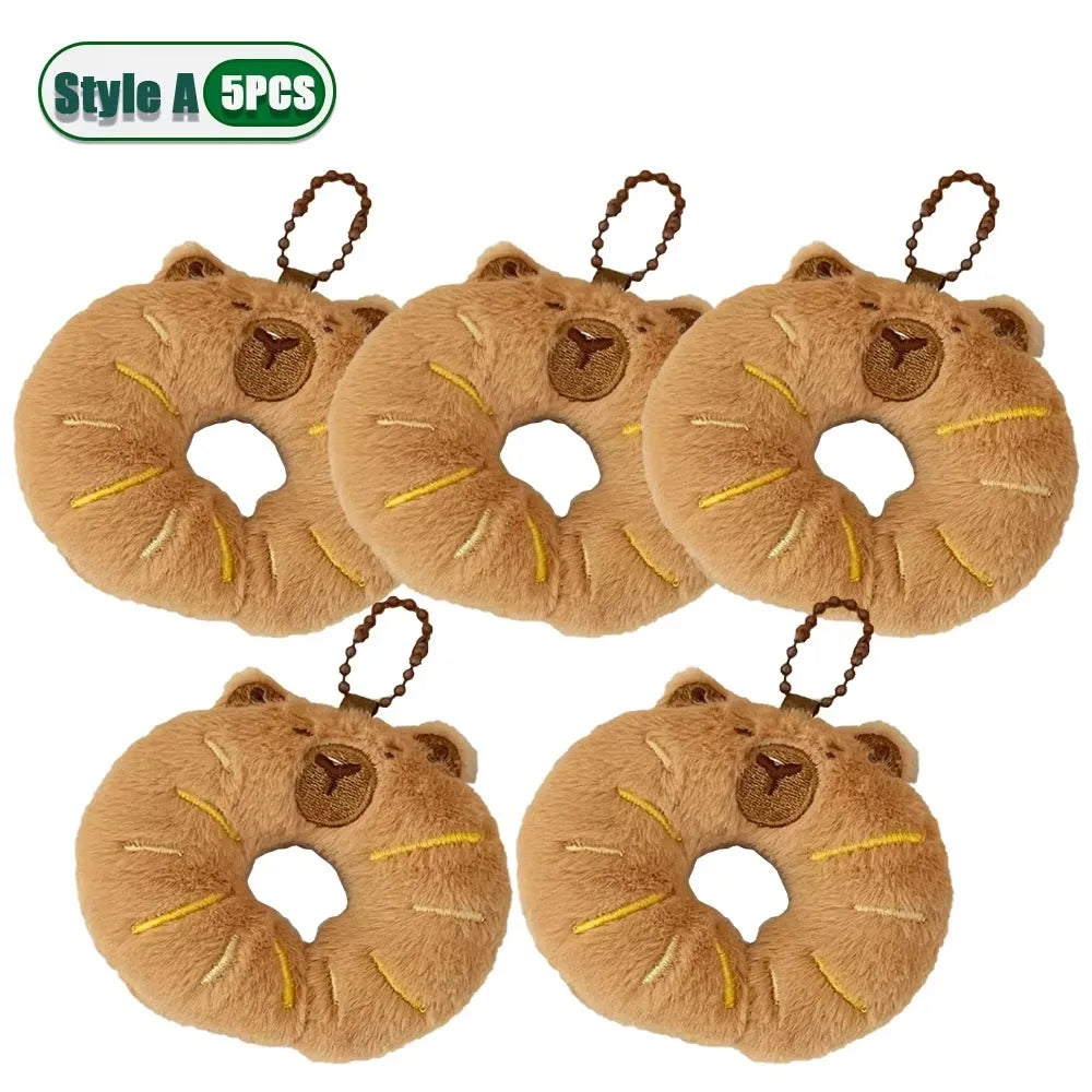 1–10PCS Gourmet Capybara Plush Pendant – Cute Cartoon Doll for Bags, Decor & Gifts - Image 30
