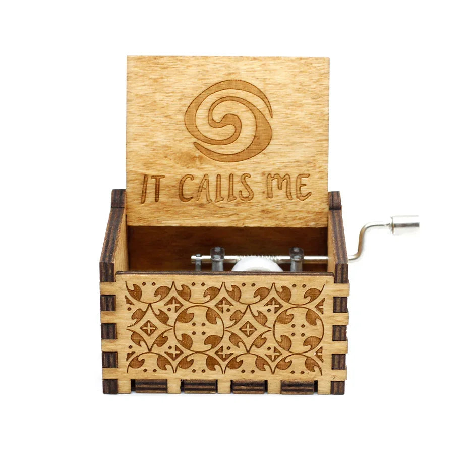 Hand-Cranked Wooden Theme Music Box - Image 2