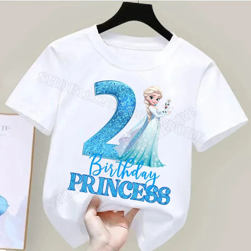 Frozen Elsa Birthday T-Shirt – Cute Cotton Tee for Girls Ages 1–9 - Image 7