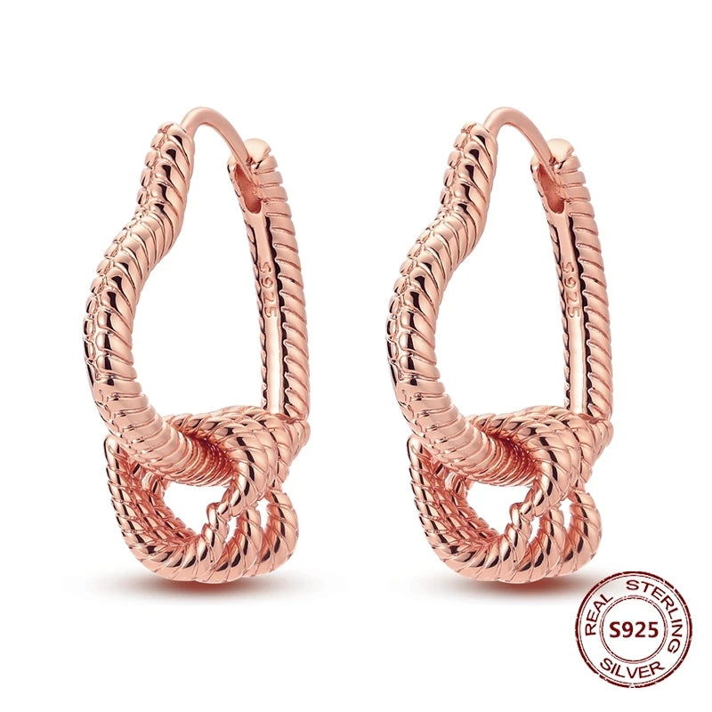 Rose Gold Star & Moon Hoop Earrings – 925 Sterling Silver Dangle Jewelry for Women - Image 17