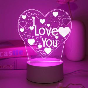Pink Romantic Confession “I LOVE YOU” 3D Night Light