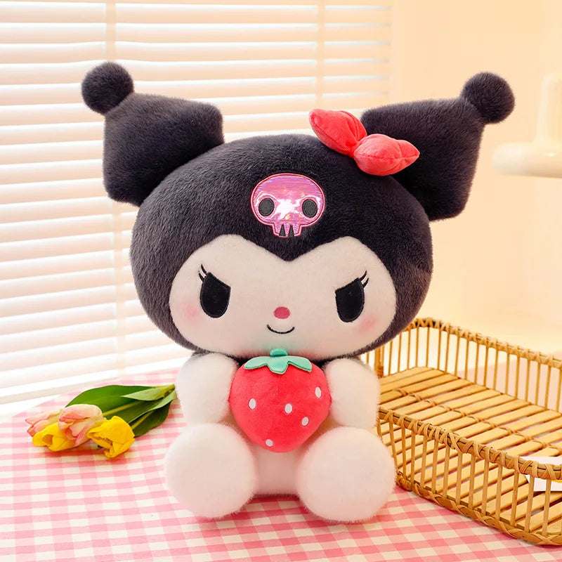 25cm Sanrio Strawberry Kuromi Plush Pillow – Soft Stuffed Toy for Girls & Gifts - Image 5