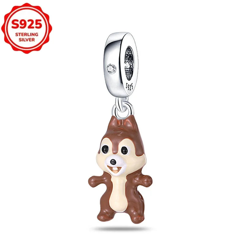 Disney 925 Sterling Silver Beads – Mickey, Stitch, Princess, Cinderella Charms for DIY Bracelets - Image 29