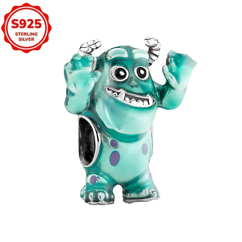 Disney 925 Sterling Silver Beads – Mickey, Stitch, Princess, Cinderella Charms for DIY Bracelets - Image 66