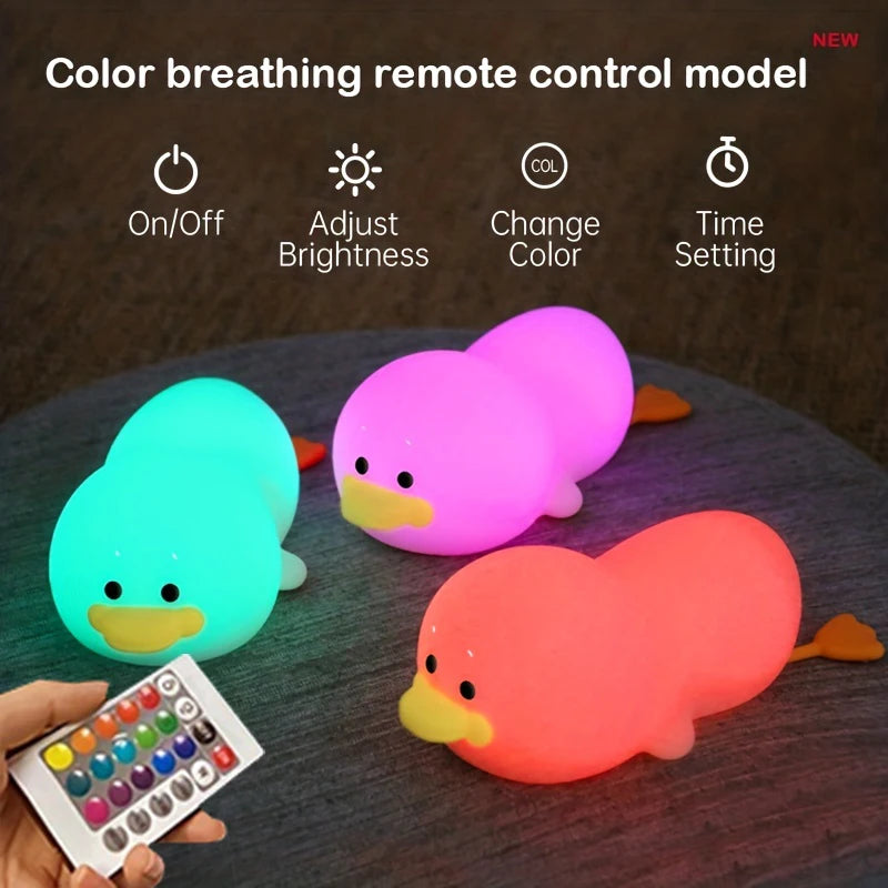 Doudou Duck Night Light – Soft Silicone Lamp for Kids - Image 5