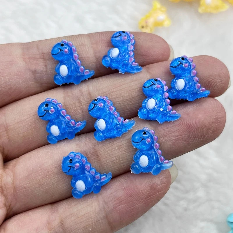 50Pcs Cute 12mm Mini Cartoon Dinosaur Resin Flatbacks – DIY Jewelry, Manicure & Hair Accessories - Image 14