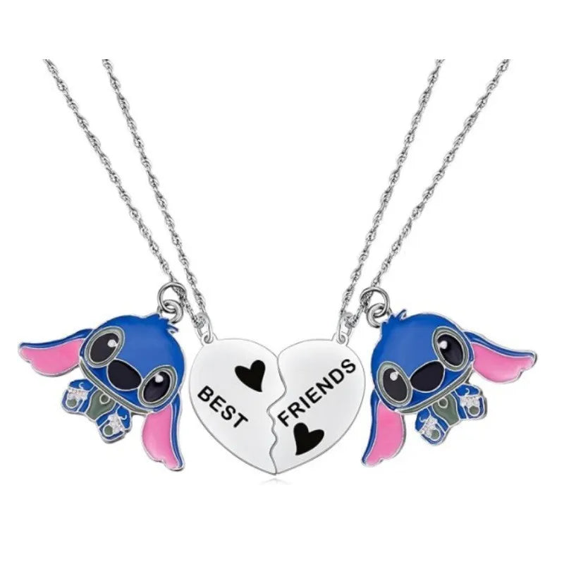 1 Pair Lilo & Stitch Pendant Necklaces – Kawaii Stainless Steel Couple Neck Chains - Image 21