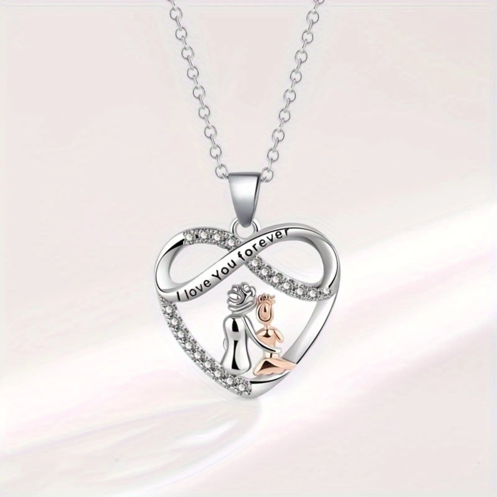 Endless Love Necklace for Aunt & Niece – Copper with Inlaid Zirconia - Image 2