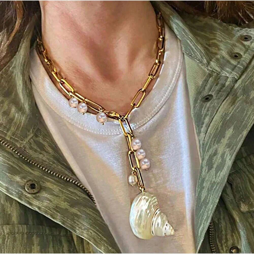 Exaggerated Conch Pendant Necklace – Punk Fashion Summer Beach Jewelry for Women - Image 9