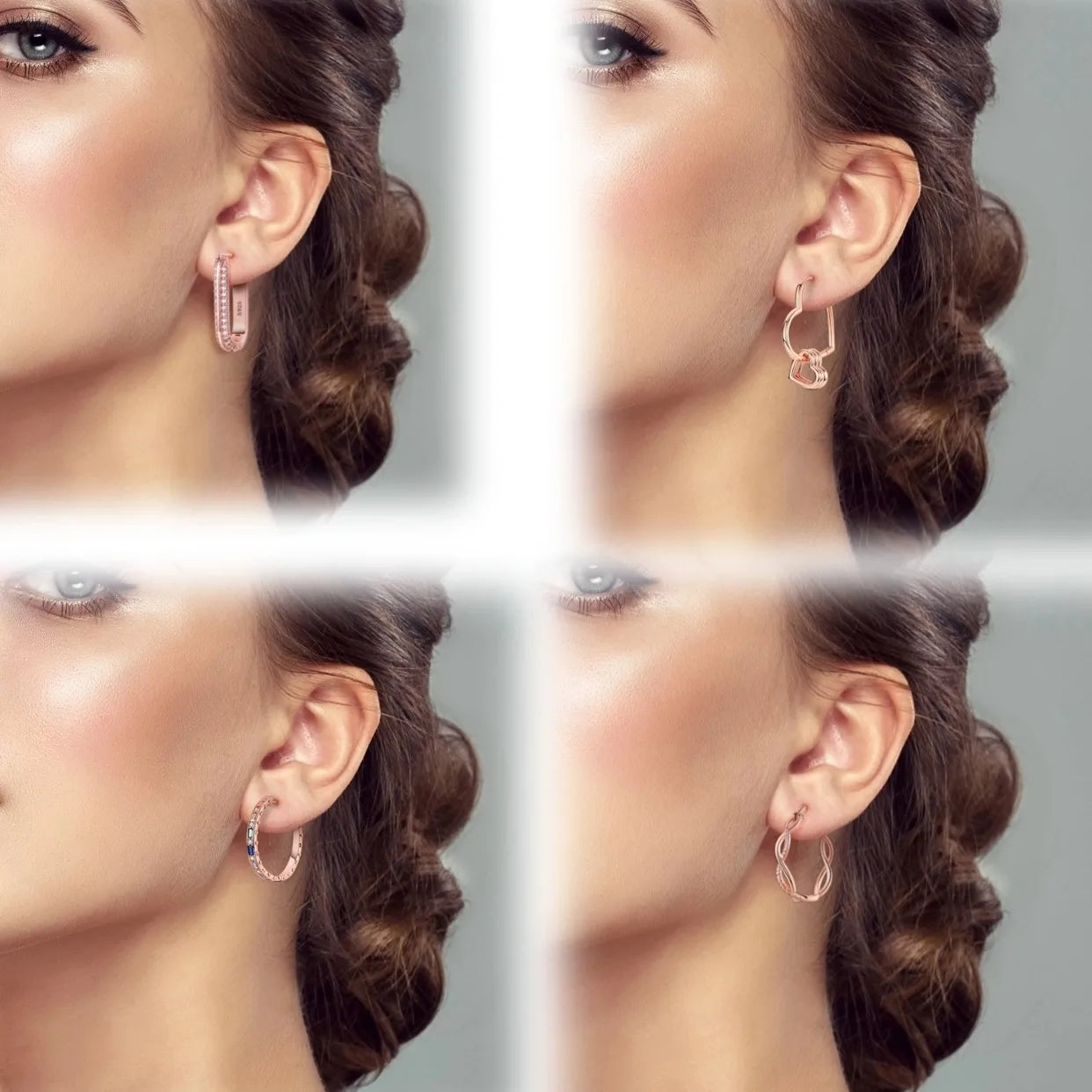 Rose Gold Star & Moon Hoop Earrings – 925 Sterling Silver Dangle Jewelry for Women - Image 4