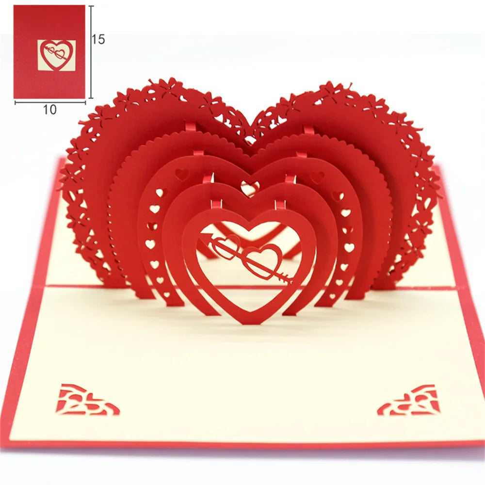 3D Pop-Up Love Card with Envelope – Handmade Greeting Card for Couples - Image 5