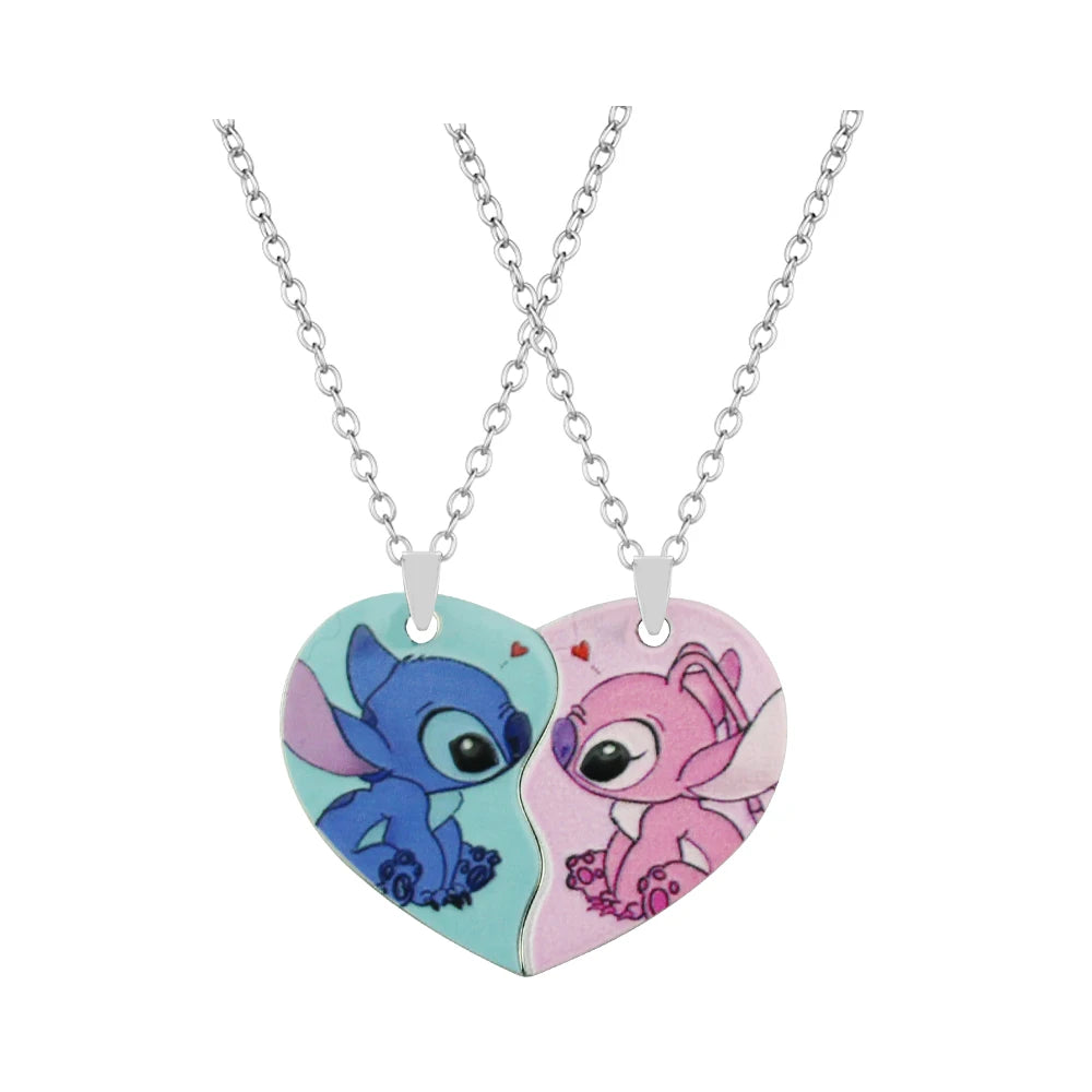 1 Pair Lilo & Stitch Pendant Necklaces – Kawaii Stainless Steel Couple Neck Chains - Image 19
