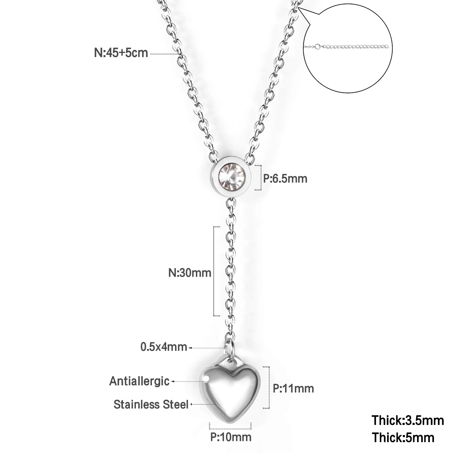 ASONSTEEL Romantic Heart Pendant Necklace – Golden Stainless Steel Choker for Women - Image 17