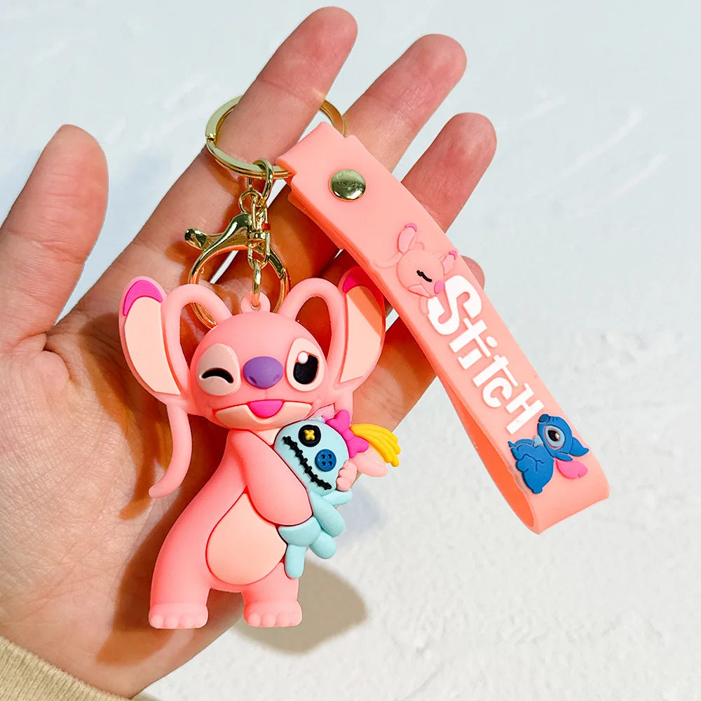 MINISO Romantic Stitch Earphone Bag Keychain – Cute Key Ring & Pendant Gift for Couples/Friends - Image 19