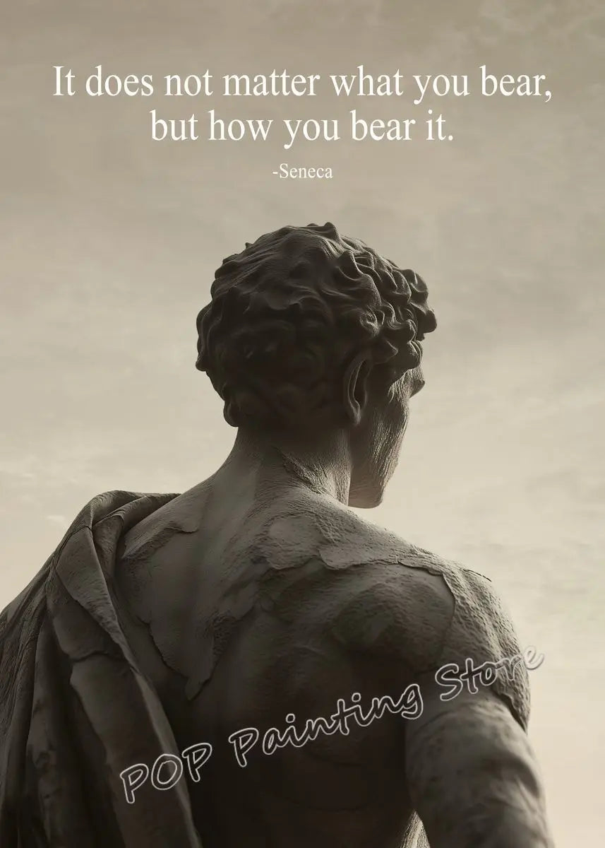 Stoic Wisdom Philosophical Quote Poster – Minimalist Greek Sculpture Canvas Wall Art - Image 26