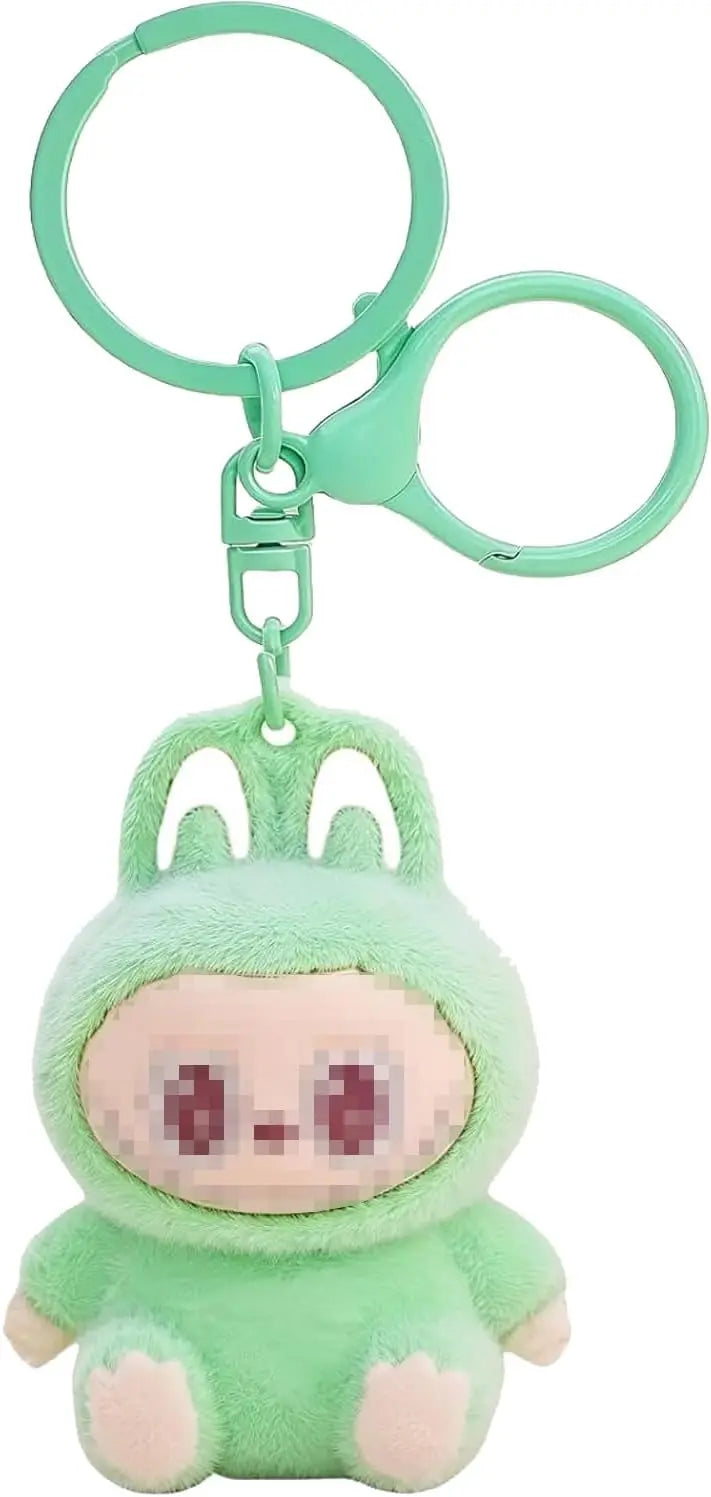 Cute Flocking Cartoon Monsters Keychain – Kawaii Bag Charm Gift for Women - Image 6