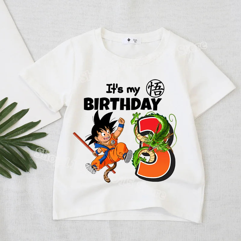 Dragon Ball Boys Birthday T-Shirt – Goku Anime Print with Number Design for Kids - Image 9
