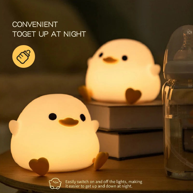 Doudou Duck Night Light – Soft Silicone Lamp for Kids - Image 2