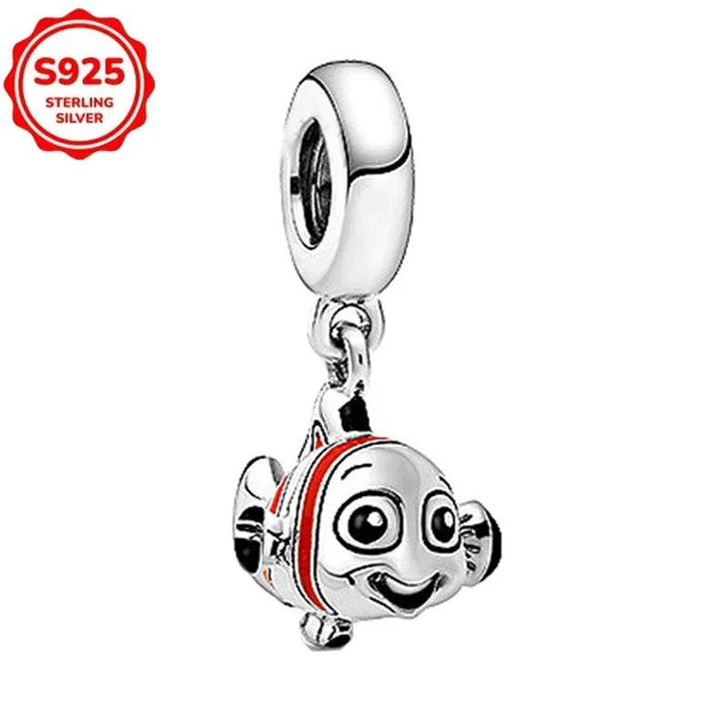 Disney 925 Sterling Silver Beads – Mickey, Stitch, Princess, Cinderella Charms for DIY Bracelets - Image 96