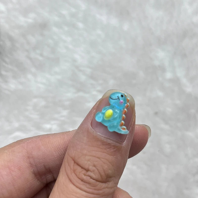 50Pcs Cute 12mm Mini Cartoon Dinosaur Resin Flatbacks – DIY Jewelry, Manicure & Hair Accessories - Image 3