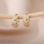 Cute Zircon Heart Stainless Steel Earrings – Y2K Silver Charm Hoop for Women