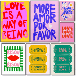 Minimalist Sunny Eclectic Love Quotes Poster – HD Waterproof Wall Art for Home & Living Spaces