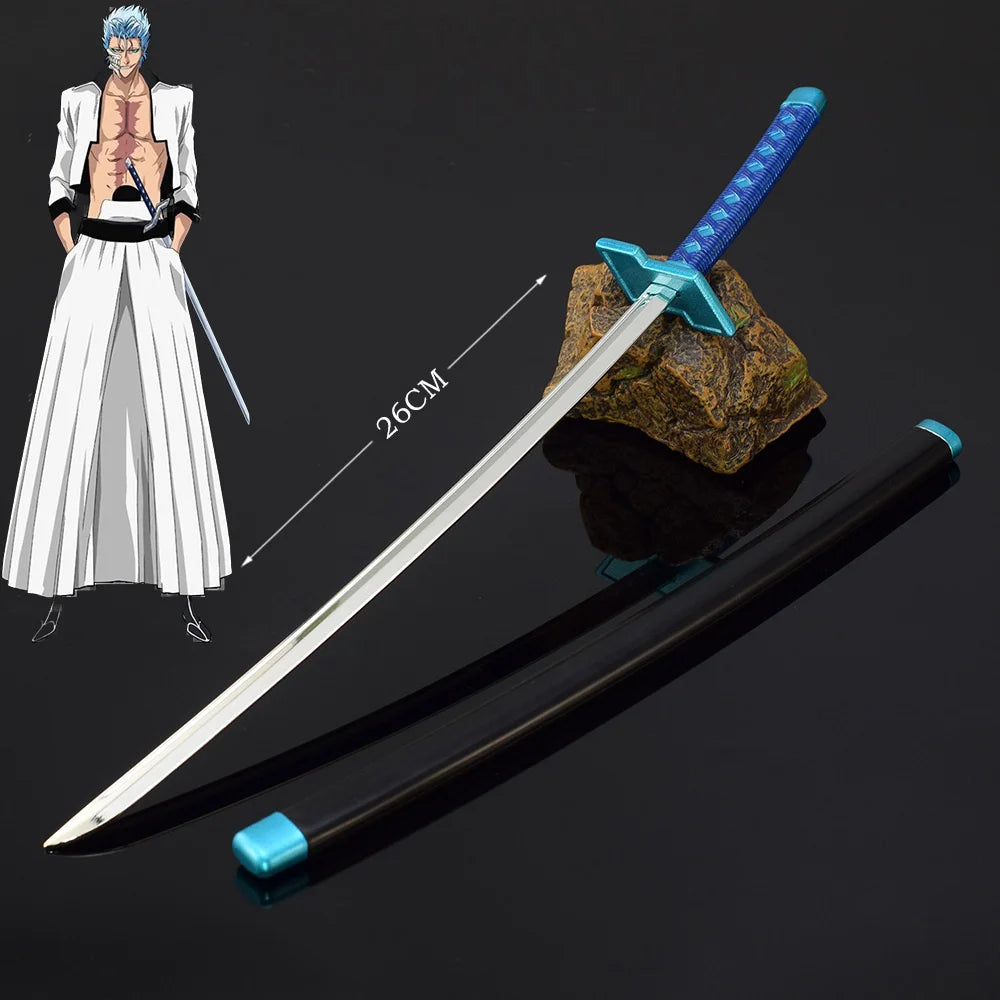 26cm Bleach Mini Sword Keychain – Kurosaki Ichigo Anime Collectible with Sheath & Metal Mask Pendant - Image 28