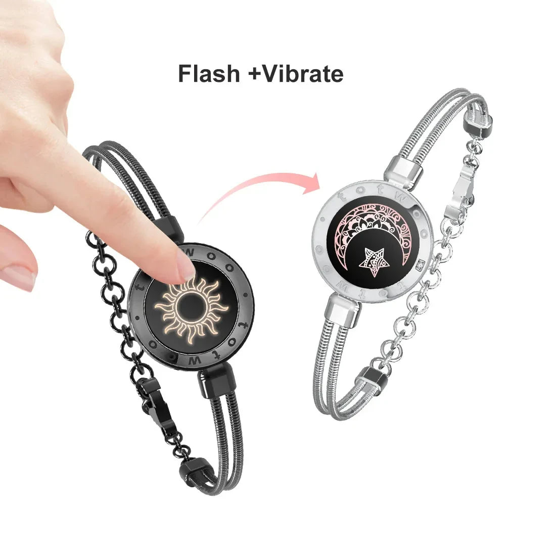 TOTWOO Long Distance Touch Bracelets for Couples – Smart Light & Vibration Love Jewelry Gift - Image 7