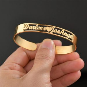 DHQH Customized Couple Name Bracelet – Personalized Handmade Gift for Her