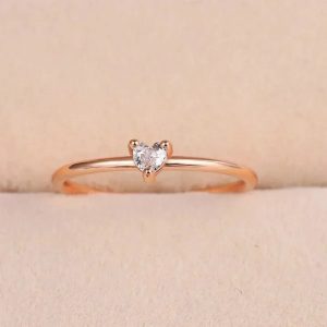 Zircon Little Heart Ring for Women