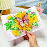 Birthday Card – Ins Wind Butterfly Dance Sunflower Premium 3D