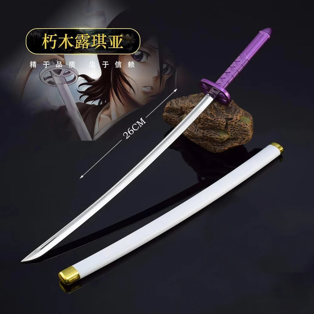 26cm Bleach Mini Sword Keychain – Kurosaki Ichigo Anime Collectible with Sheath & Metal Mask Pendant - Image 16