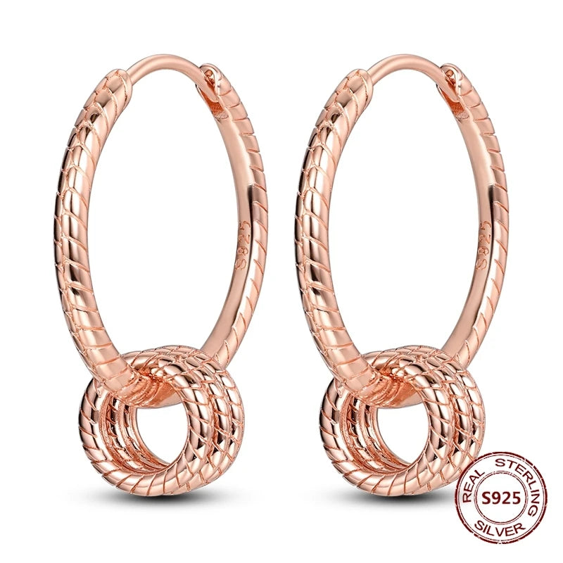 Rose Gold Star & Moon Hoop Earrings – 925 Sterling Silver Dangle Jewelry for Women - Image 21