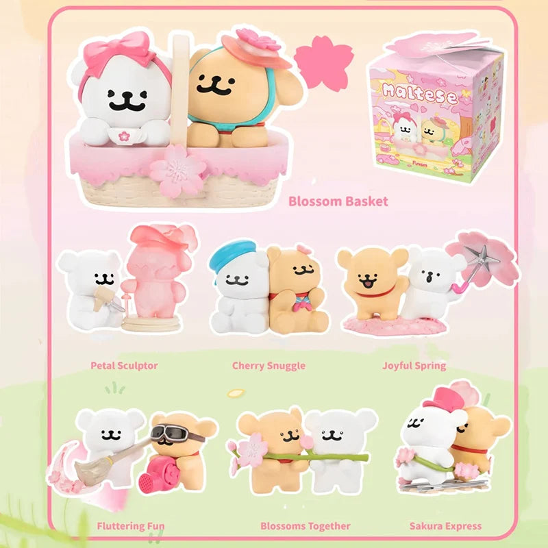 Maltese Joyful Spring Series Blind Box – Sakura Puppy Mystery Doll Collectible Toy - Image 4