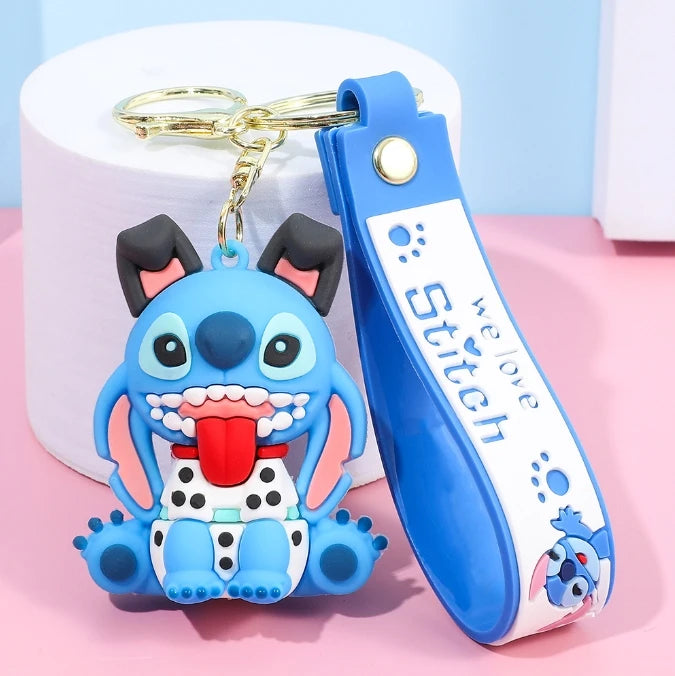 MINISO Romantic Stitch Earphone Bag Keychain – Cute Key Ring & Pendant Gift for Couples/Friends - Image 5