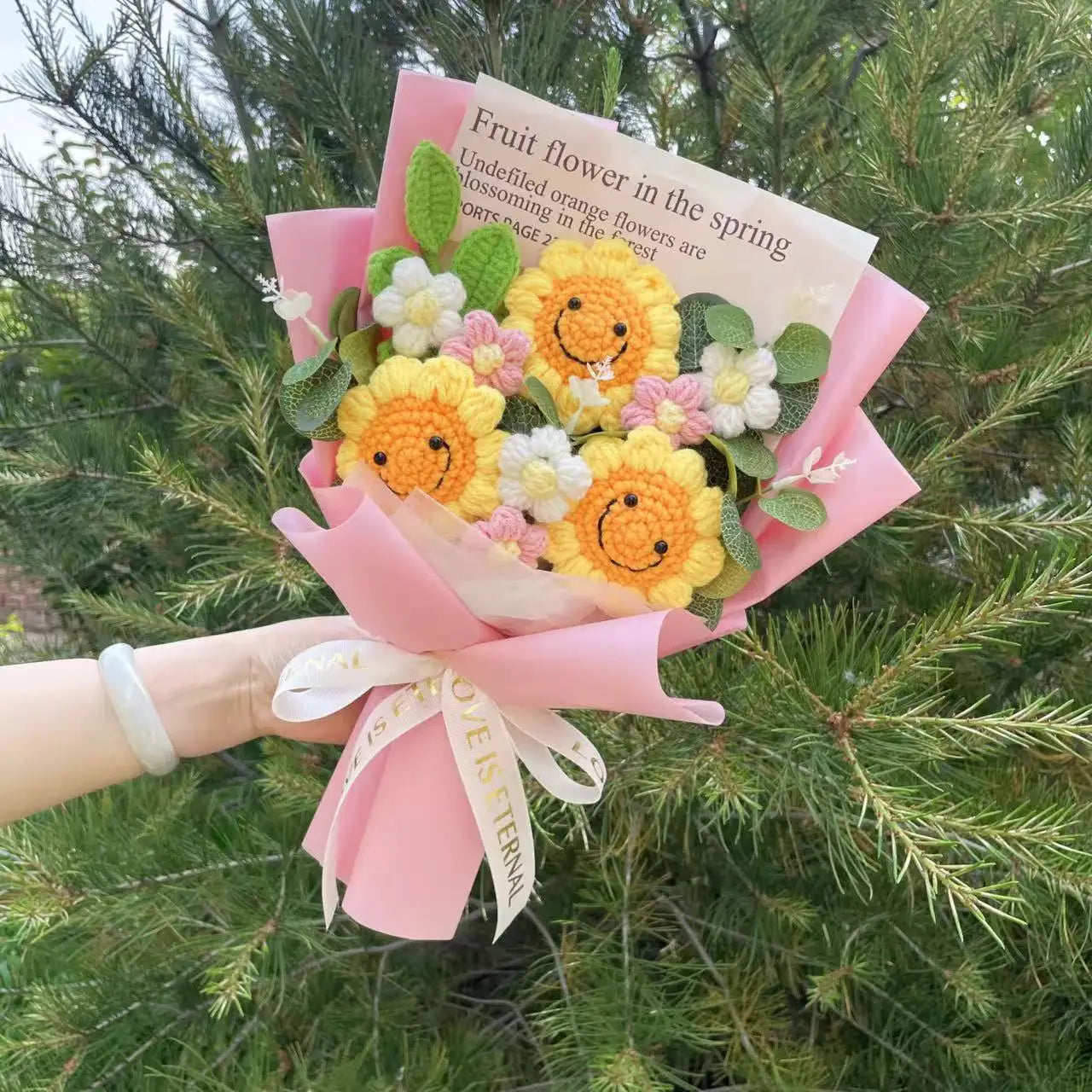 Finished Knitted Sunflower Bouquet – Handmade Crochet Flower Gift for Valentine’s, Mother’s Day, Birthday & Graduation - Image 25