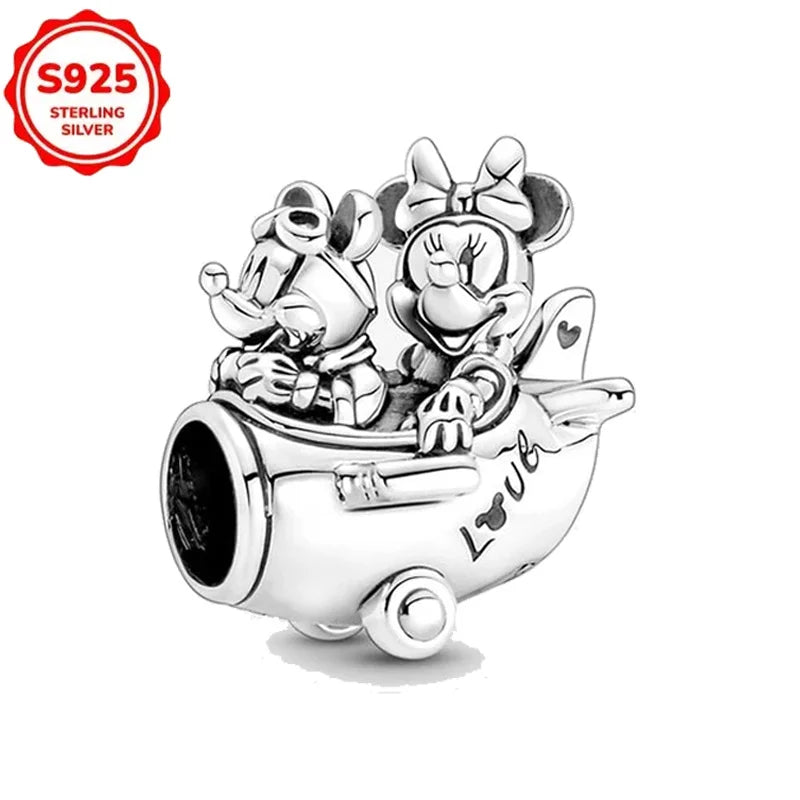 Disney 925 Sterling Silver Beads – Mickey, Stitch, Princess, Cinderella Charms for DIY Bracelets - Image 26