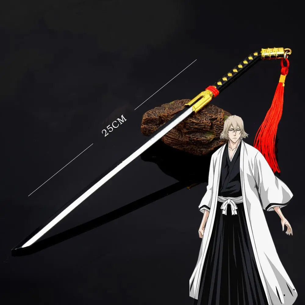 26cm Bleach Mini Sword Keychain – Kurosaki Ichigo Anime Collectible with Sheath & Metal Mask Pendant - Image 19